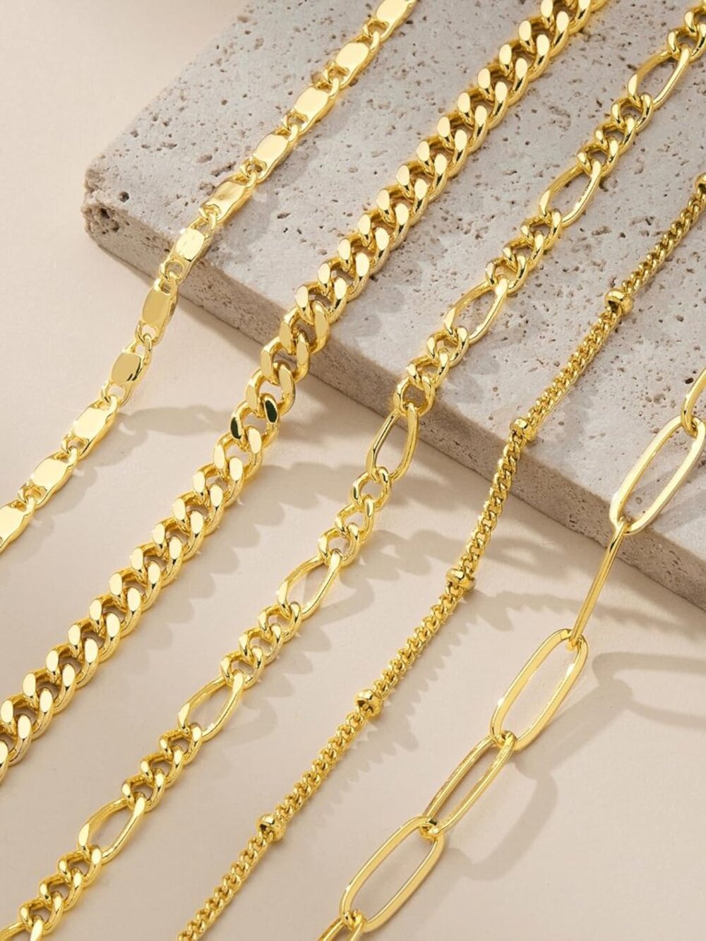 Gold Bracelets Set for Women Non Tarnish Trendy,14K Gold Plated Dainty Stackable - Picture 8 of 10